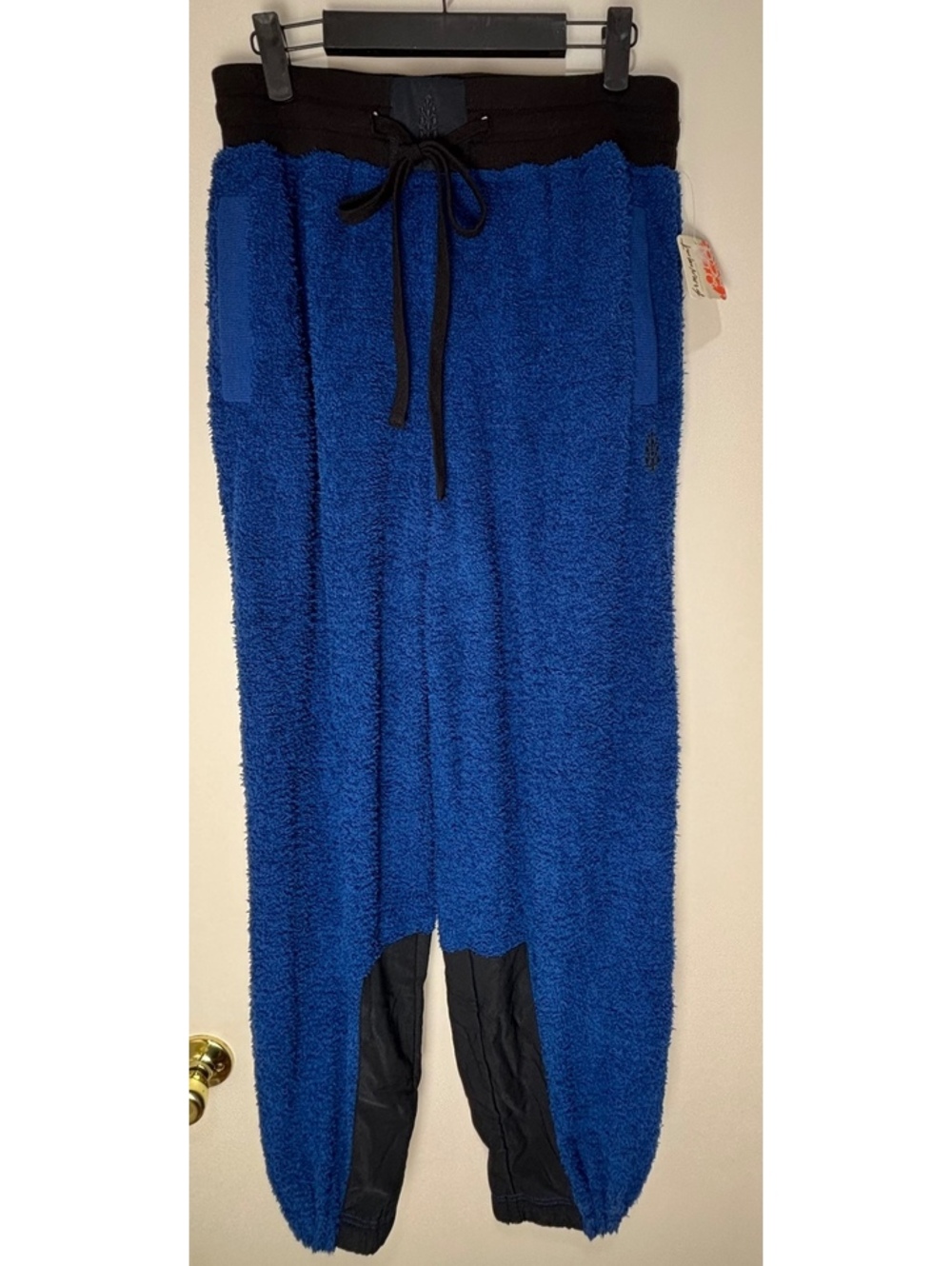 NWT FP Movement Cuddle Up Fleece Jogger Pants Medium Blue Black Sherpa